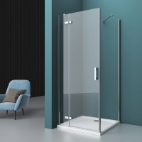 Душевой уголок BelBagno Kraft, 100 х 100 х 195 см, стекло прозрачное, профиль хром, KRAFT-A-12-100-C-Cr-L
