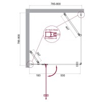 Душевой уголок BelBagno Kraft, 80 х 80 х 195 см, стекло прозрачное, профиль хром, KRAFT-A-12-80-C-Cr-L