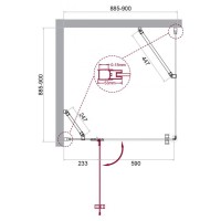 Душевой уголок BelBagno Kraft, 90 х 90 х 195 см, стекло прозрачное, профиль хром, KRAFT-A-12-90-C-Cr-L