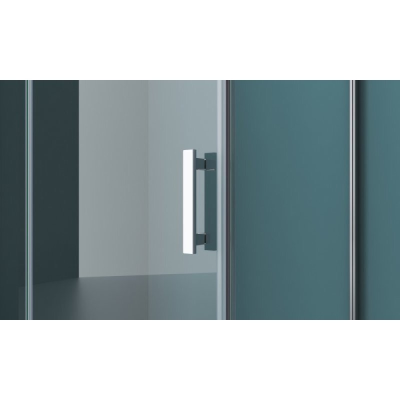Душевой уголок BelBagno Kraft, 90 х 100 х 195 см, стекло прозрачное, профиль хром, KRAFT-AH-12-90/100-C-Cr-L