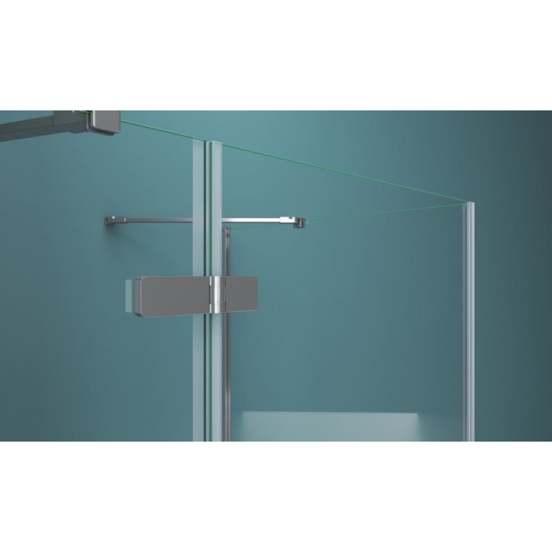 Душевой уголок BelBagno Kraft, 90 х 100 х 195 см, стекло прозрачное, профиль хром, KRAFT-AH-12-90/100-C-Cr-R