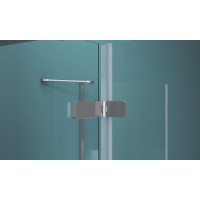 Душевой уголок BelBagno Kraft, 100 х 80 х 195 см, стекло прозрачное, профиль хром, KRAFT-AH-22-100/80-C-Cr-L