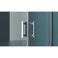 Душевой уголок BelBagno Kraft, 100 х 90 х 195 см, стекло прозрачное, профиль хром, KRAFT-AH-22-100/90-C-Cr-L