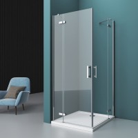 Душевой уголок BelBagno Kraft, 120 х 100 х 195 см, стекло прозрачное, профиль хром, KRAFT-AH-22-120/100-C-Cr-R