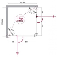 Душевой уголок BelBagno Kraft, 90 х 80 х 195 см, стекло прозрачное, профиль хром, KRAFT-AH-22-90/80-C-Cr-L