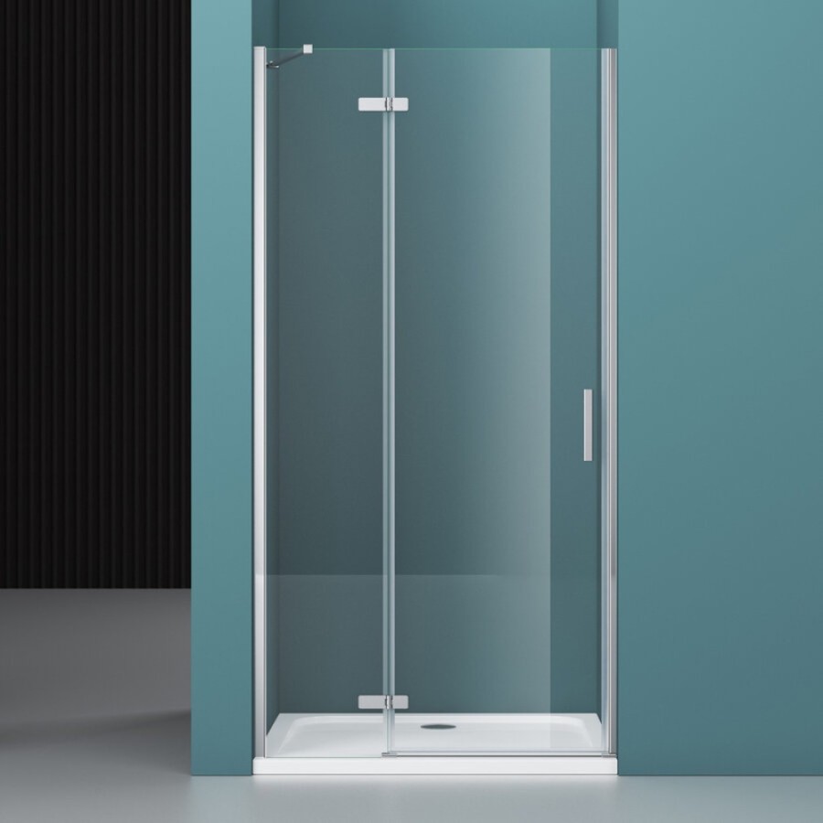 Душевая дверь в нишу BelBagno Kraft, 80 х 195 см, стекло прозрачное, профиль хром, левая, KRAFT-B-12-60/20-C-Cr-L