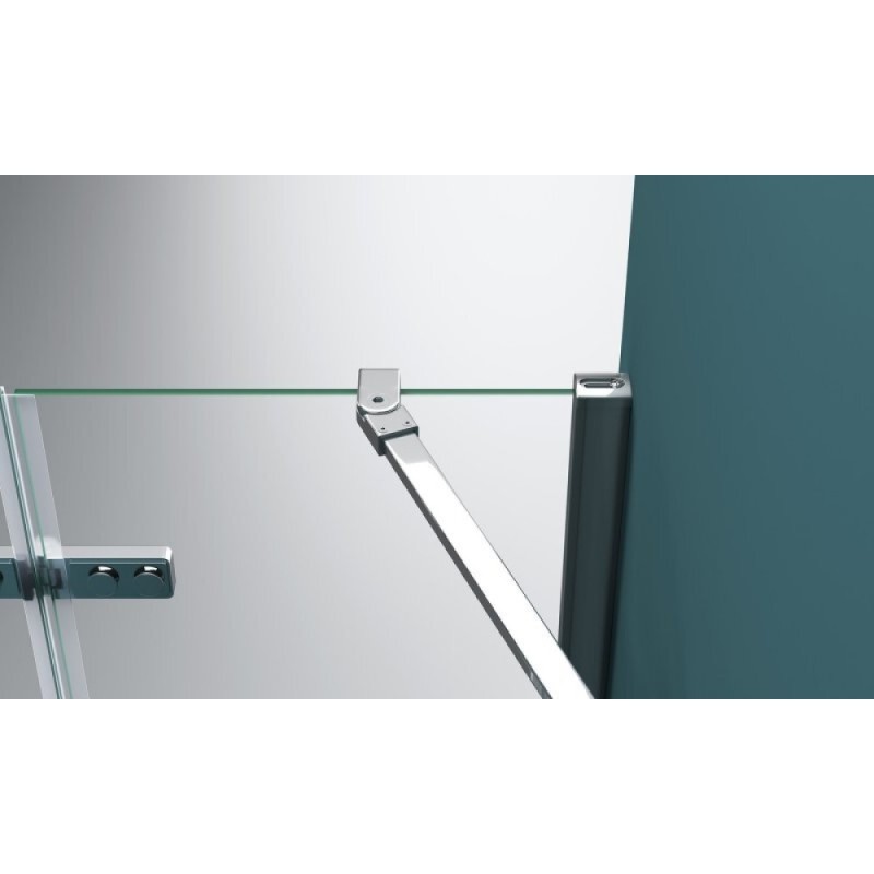 Душевая дверь в нишу BelBagno Kraft, 80 х 195 см, стекло прозрачное, профиль хром, левая, KRAFT-B-12-60/20-C-Cr-L