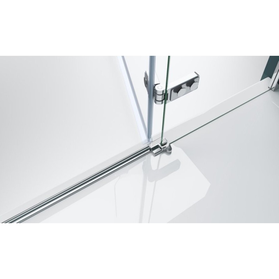 Душевая дверь в нишу BelBagno Kraft, 80 х 195 см, стекло прозрачное, профиль хром, левая, KRAFT-B-12-60/20-C-Cr-L