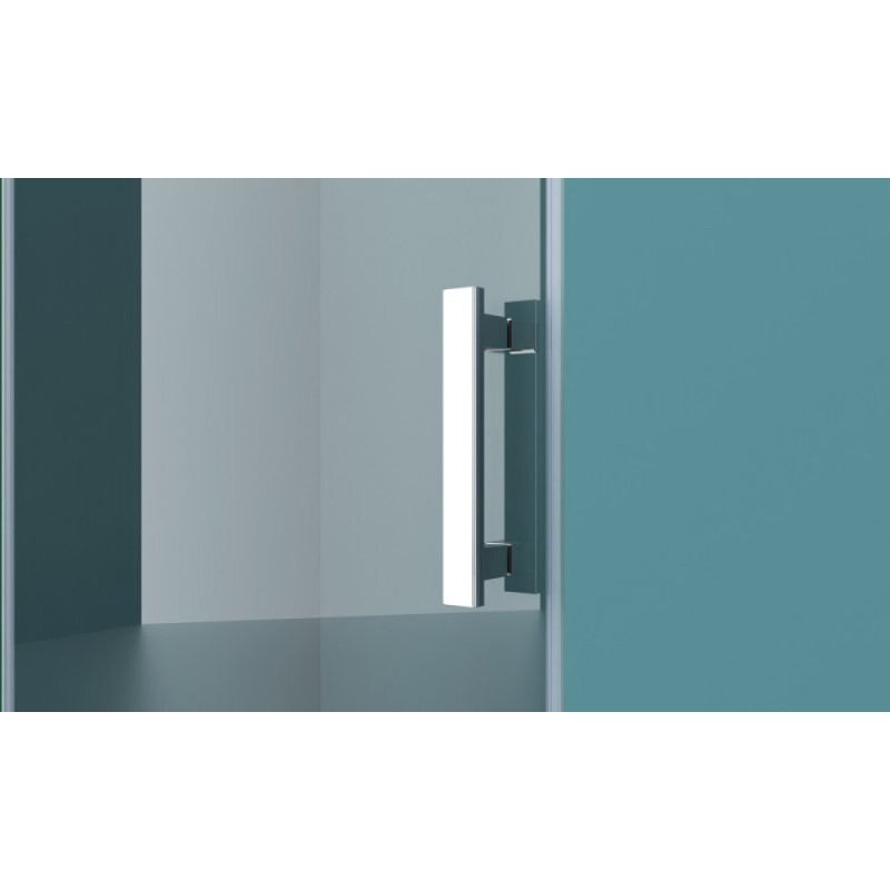 Душевая дверь в нишу BelBagno Kraft, 100 х 195 см, стекло прозрачное, профиль хром, левая, KRAFT-B-12-60/40-C-Cr-L