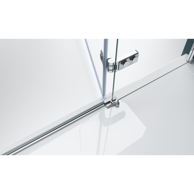 Душевая дверь в нишу BelBagno Kraft, 100 х 195 см, стекло прозрачное, профиль хром, левая, KRAFT-B-12-60/40-C-Cr-L
