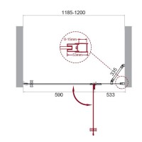 Душевая дверь в нишу BelBagno Kraft, 120 х 195 см, стекло прозрачное, профиль хром, правая, KRAFT-B-12-60/60-C-Cr-R