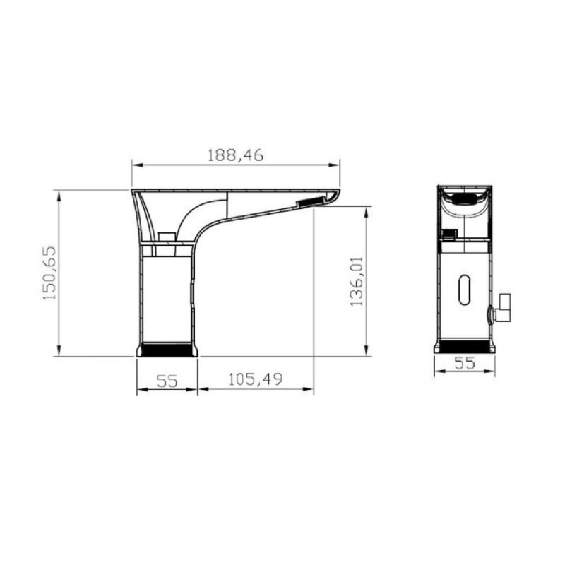Электронный смеситель для раковины BelBagno KRAFT-ELV-CRM