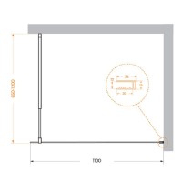 Душевая перегородка BelBagno Kraft-L-1-110-C-Cr, 110 см, свободный вход, стекло прозрачное, профиль хром