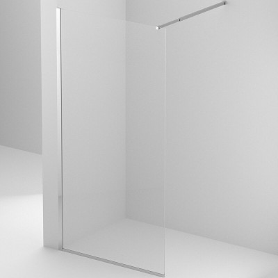 Душевая перегородка BelBagno Kraft-L-1-120-C-Cr, 120 см, свободный вход, стекло прозрачное, профиль хром