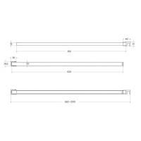 Душевая перегородка BelBagno Kraft-L-1-120-C-Nero, 120 см, свободный вход, стекло прозрачное, профиль черный матовый