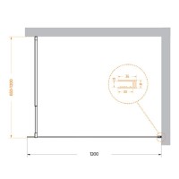 Душевая перегородка BelBagno Kraft-L-1-120-C-Nero, 120 см, свободный вход, стекло прозрачное, профиль черный матовый