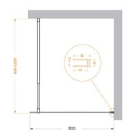 Душевая перегородка BelBagno Kraft-L-1-80-C-Cr, 80 см, свободный вход, стекло прозрачное, профиль хром