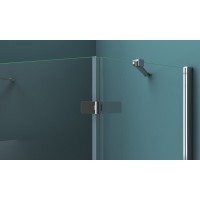 Душевой уголок BelBagno Kraft, 100 х 100 х 195 см, стекло прозрачное, профиль хром, правый, KRAFT-P-1-100-C-Cr-R