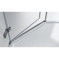 Душевой уголок BelBagno Kraft, 80 х 80 х 195 см, стекло прозрачное, профиль хром, правый, KRAFT-P-1-80-C-Cr-R