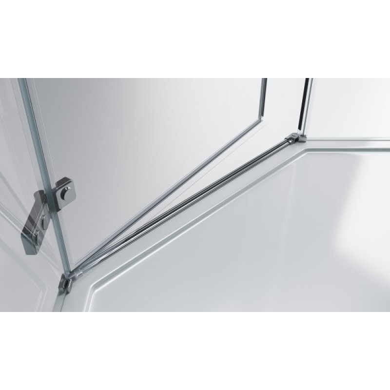 Душевой уголок BelBagno Kraft, 90 х 90 х 195 см, стекло прозрачное, профиль хром, правый, KRAFT-P-1-90-C-Cr-R