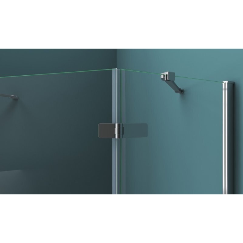 Душевой уголок BelBagno Kraft, 90 х 90 х 195 см, стекло прозрачное, профиль хром, правый, KRAFT-P-1-90-C-Cr-R