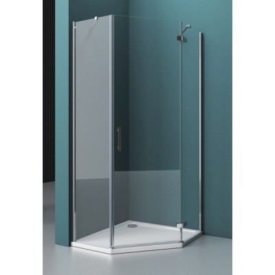 Душевой уголок BelBagno Kraft, 90 х 90 х 195 см, стекло прозрачное, профиль хром, правый, KRAFT-P-1-90-C-Cr-R
