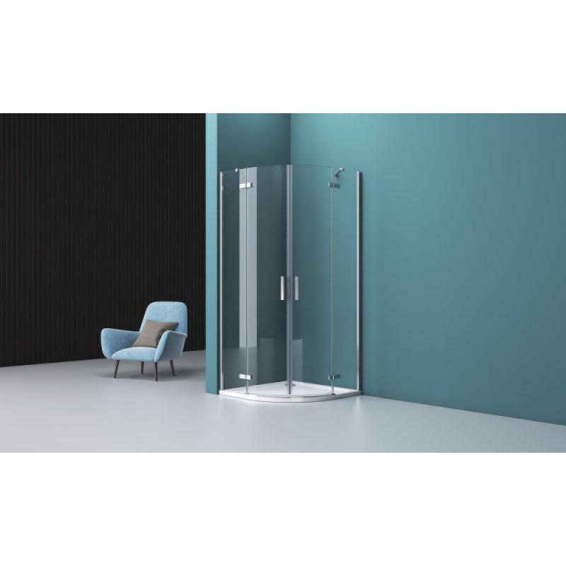 Душевой уголок BelBagno Kraft, 90 х 90 х 195 см, стекло прозрачное, профиль хром, KRAFT-R-2-90-C-Cr