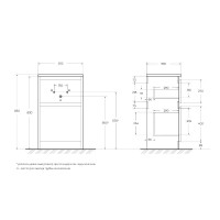 Тумба под раковину BelBagno Kraft 39 KRAFT39-500/390-2C-PIA-BO, 50 см, напольная, цвет Bianco Opaco
