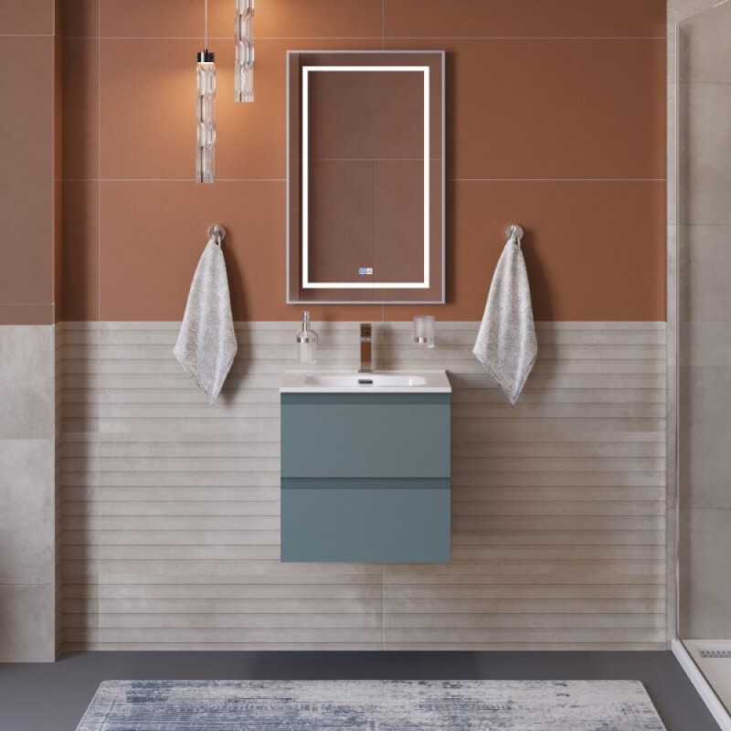 Тумба под раковину BelBagno KRAFT 39-500/390-2C-SO-AO, 50 cм, подвесная, цвет голубой матовый