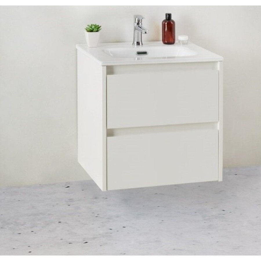 Тумба под раковину BelBagno KRAFT 39-500/390-2C-SO-BO 50 cм подвесная с 2 ящиками, Bianco Opaco