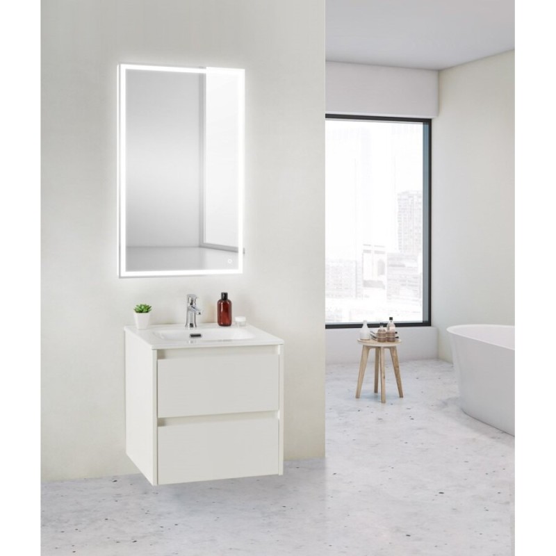 Тумба под раковину BelBagno KRAFT 39-500/390-2C-SO-BO 50 cм подвесная с 2 ящиками, Bianco Opaco