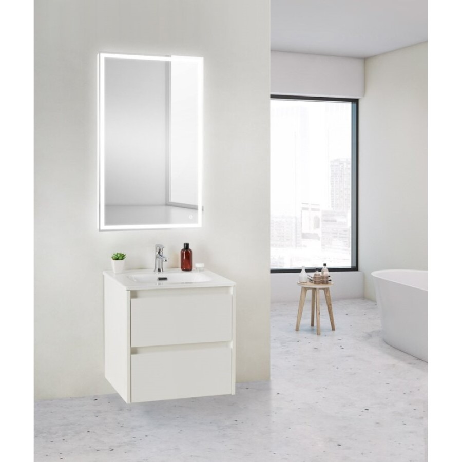 Тумба под раковину BelBagno KRAFT 39-500/390-2C-SO-BO 50 cм подвесная с 2 ящиками, Bianco Opaco