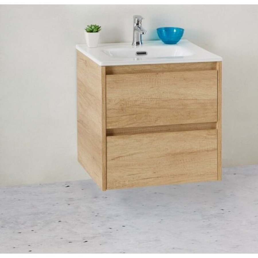 Тумба под раковину BelBagno KRAFT 39-500/390-2C-SO-RNN 50 cм подвесная с 2 ящиками, Rovere Nebrasca Nature