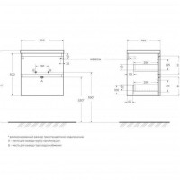 Тумба под раковину BelBagno KRAFT 39-500/390-2C-SO-VO, 50 cм, подвесная, цвет еловый матовый