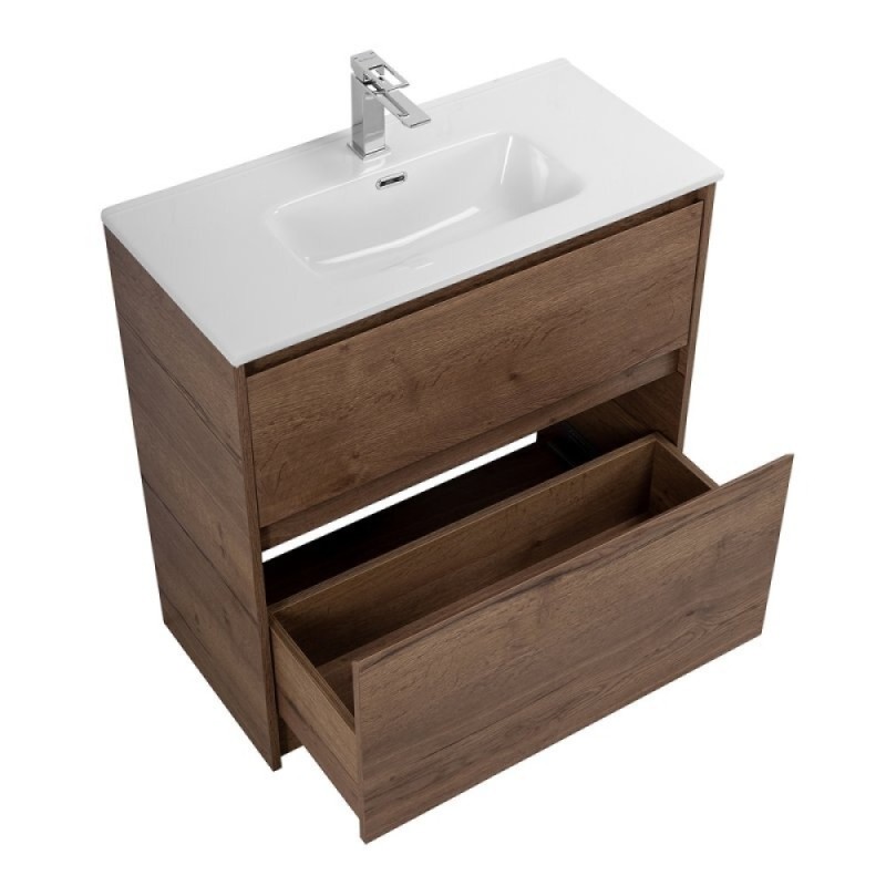 Тумба под раковину BelBagno Kraft 39 70 см, напольная, Rovere Tabacco, KRAFT39-700/390-2C-PIA-RT