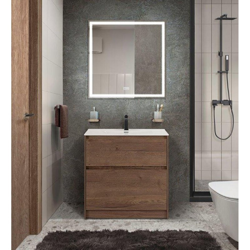 Тумба под раковину BelBagno Kraft 39 70 см, напольная, Rovere Tabacco, KRAFT39-700/390-2C-PIA-RT