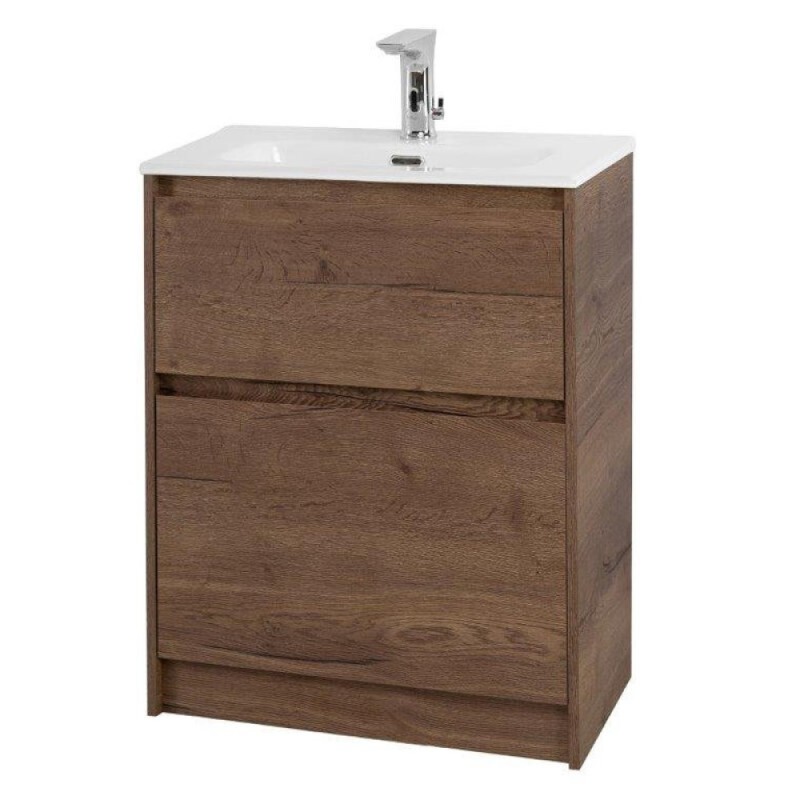 Тумба под раковину BelBagno Kraft 39 70 см, напольная, Rovere Tabacco, KRAFT39-700/390-2C-PIA-RT
