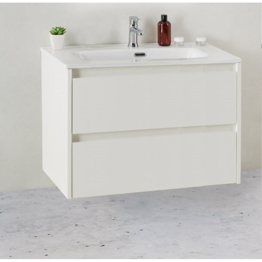 Тумба под раковину BelBagno KRAFT 39-700/390-2C-SO-BO 70 cм подвесная с 2 ящиками, Bianco Opaco