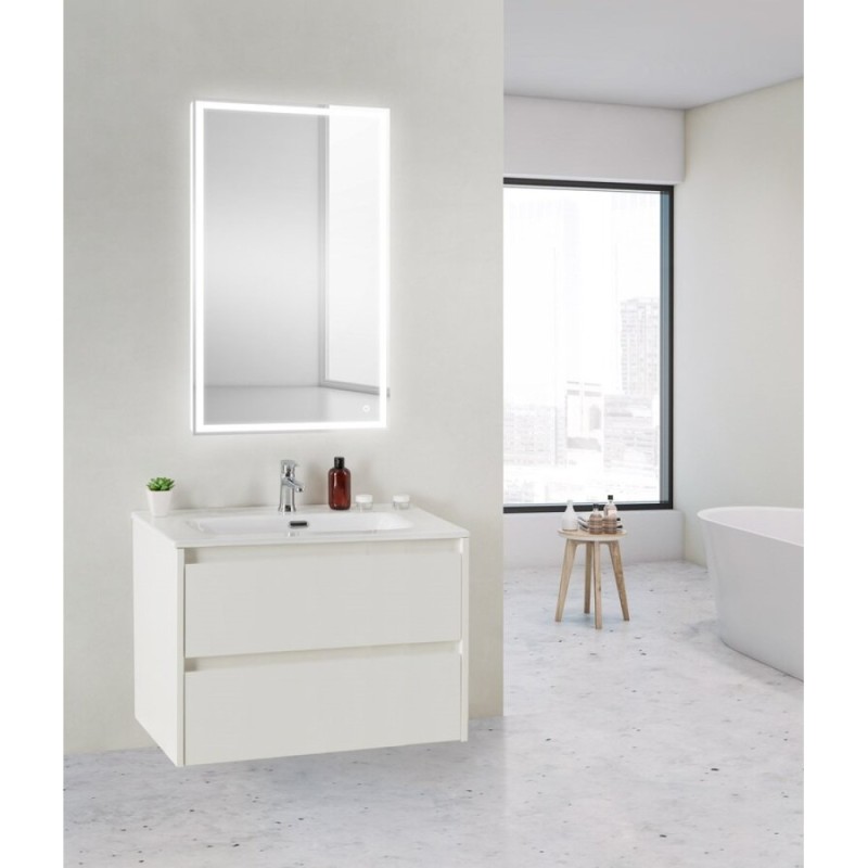 Тумба под раковину BelBagno KRAFT 39-700/390-2C-SO-BO 70 cм подвесная с 2 ящиками, Bianco Opaco