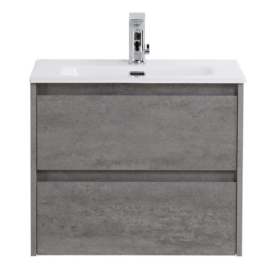 Тумба под раковину BelBagno Kraft 39 70 см, подвесная, цвет Cemento Grigio, Kraft 39-700/390-2C-SO-CG