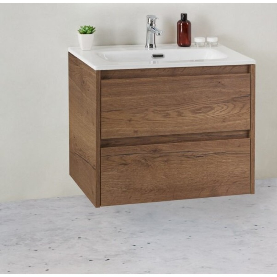 Тумба под раковину BelBagno KRAFT 39-700/390-2C-SO-RT 70 cм подвесная с 2 ящиками, Rovere Tabacco