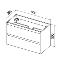 Тумба под раковину BelBagno KRAFT 39-800/390-2C-SO-BO 80 cм подвесная с 2 ящиками, Bianco Opaco