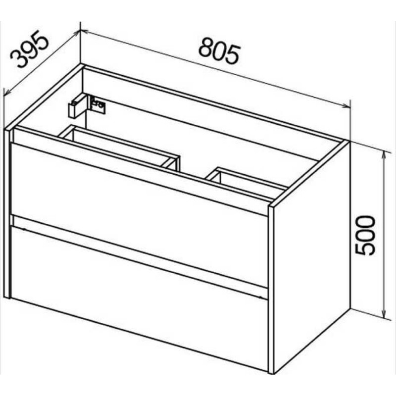 Тумба под раковину BelBagno Kraft 39 KRAFT 39-800/390-2C-SO-CG 80 см, подвесная, цвет цемент серый (cemento grigio)