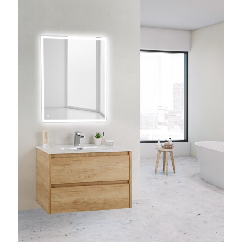 Тумба под раковину BelBagno KRAFT 39-800/390-2C-SO-RNN 80 cм подвесная с 2 ящиками, Rovere Nebrasca Nature