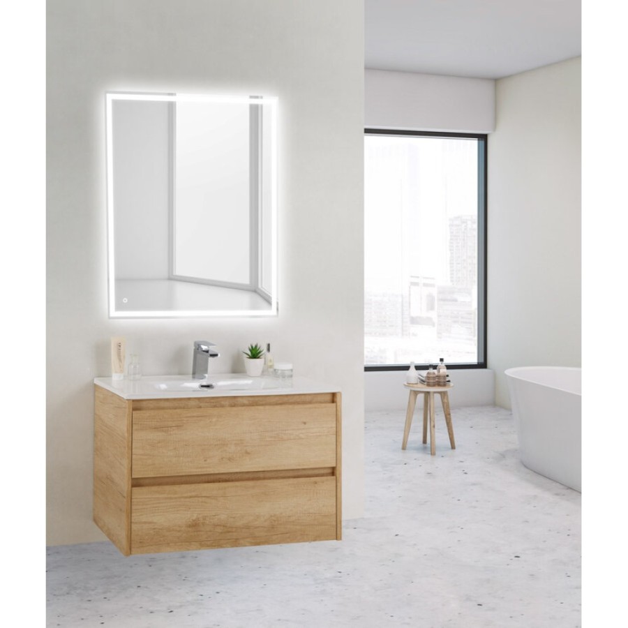 Тумба под раковину BelBagno KRAFT 39-800/390-2C-SO-RNN 80 cм подвесная с 2 ящиками, Rovere Nebrasca Nature