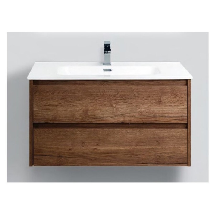Тумба под раковину BelBagno KRAFT 39-800/390-2C-SO-RT 80 cм подвесная с 2 ящиками, Rovere Tabacco