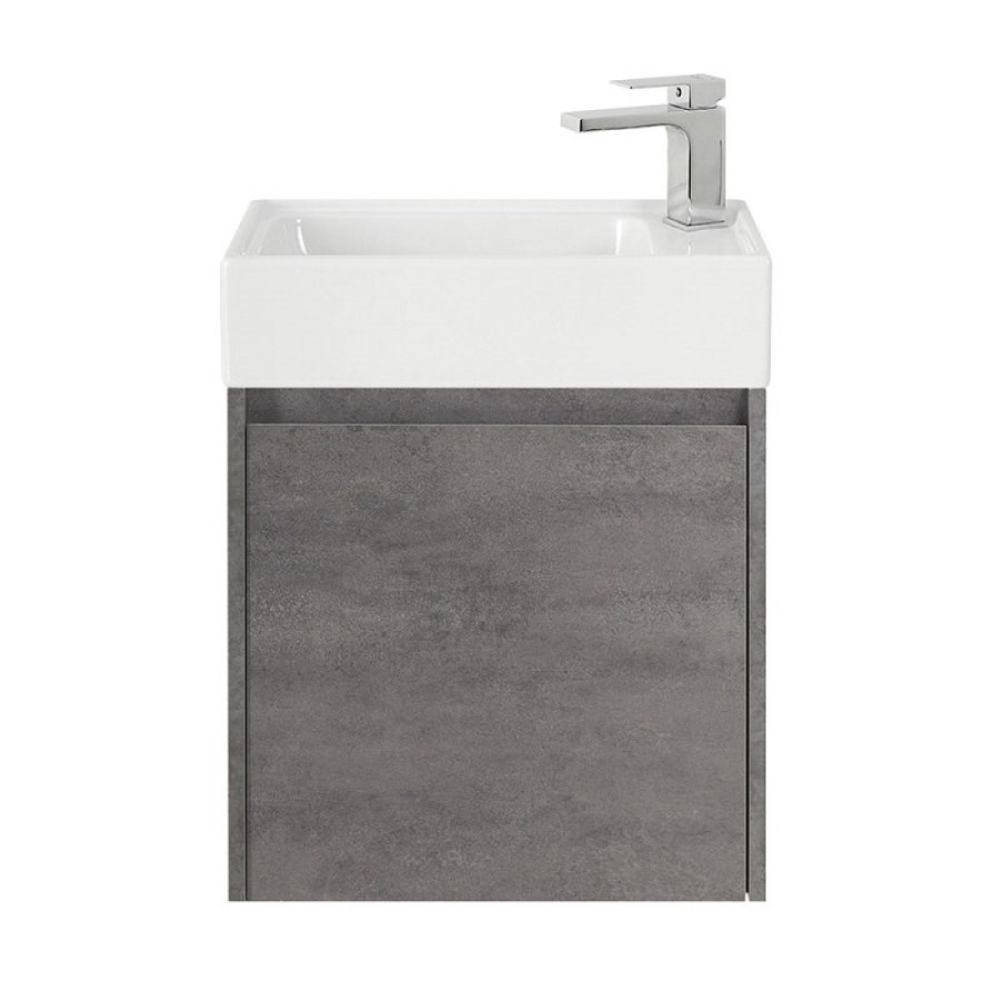 Тумба под раковину BelBagno Kraft Mini 50 см, подвесная, цвет Cemento Grigio, левая/правая, Kraft Mini-500/260-1A-SO-CG-L/Kraft Mini-500/260-1A-SO-CG-R