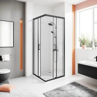 Душевой уголок Good Door Cube CR-90-C-B, КУ00020, 90 х 90 см, стекло прозрачное, профиль чёрный