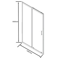 Душевая дверь Good Door Cube WTW-140-C-B, КУ00029, 140 см, стекло прозрачное, профиль чёрный