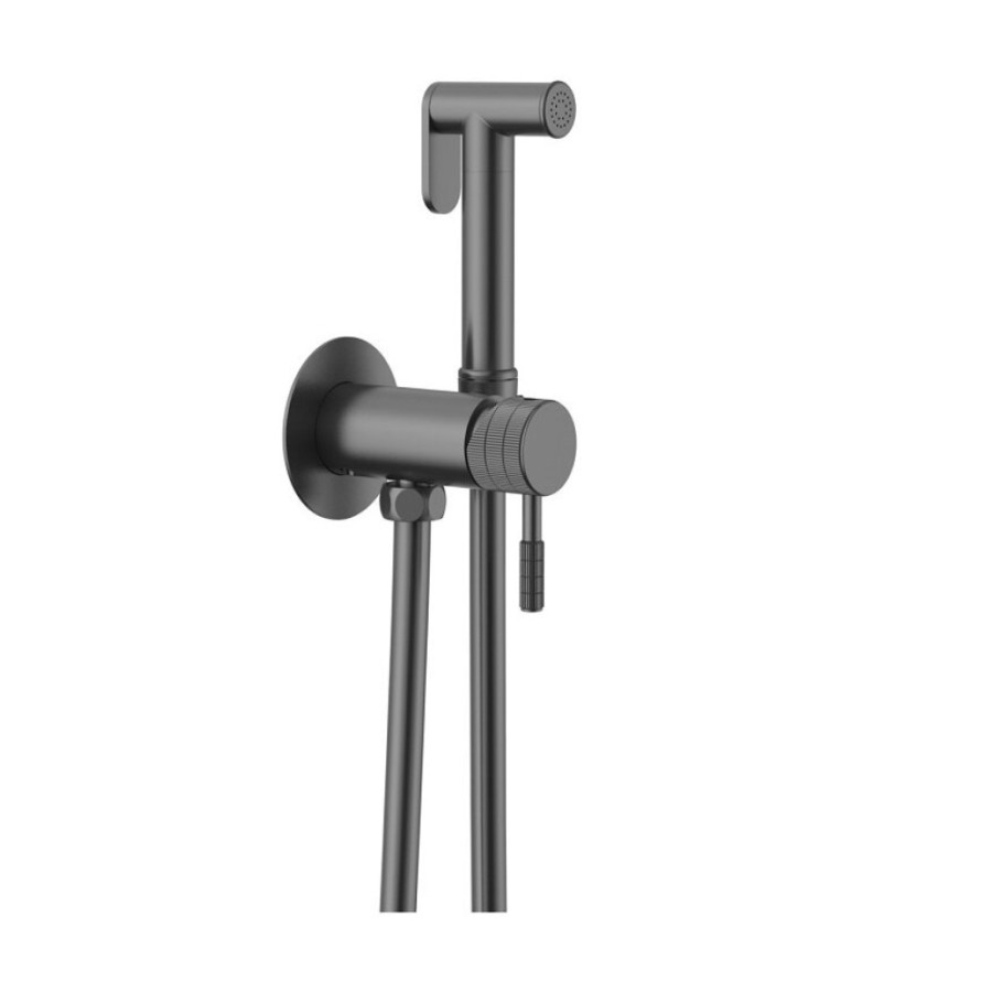 Гигиенический душ Gid Edessa L070GMGD, со смесителем, вороненая сталь